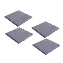 4pcs Stepping Stones with Ground Stakes Plastic Square Stepping Stone for Outdoor Patio Pathway Landscaping Waterproofing