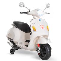 Vespa Scooter Kids Electric Motorcycle 6 V dim. 102L x 51W x 76H cm Music MP3 USB Port Horn Headlight Rear Light White 102 x 50.5 x 75.5 cm