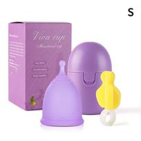 Silicone Menstrual Cup Set Portable Menstrual Cup Sterelizer Disinfection Box S violetinė