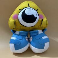 Cute Baby Bill Cipher Plush Toy The Book of Bill Cute Triangle Big Eye Stuffed Doll with Shoes Cartoon Gravity Falls Figure Gift for Fans Home Decor 25cm geltona