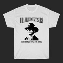 Apocalypse Now  Charlie Doesnt Surf Movie Black Unisex TShirt Pure Cotton AllSeason Streetwear Shirt oversized t shirt 4XL black