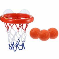 Securestay Design Kids Bath Toys Basketball Hoop And Ball Set For Steady Play 1 Set (3 ball+1 basket） red