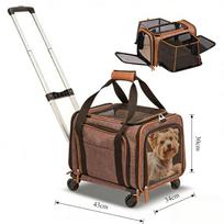 Large Capacity Expansion Cat Dog Bag Pet Trolley Case Portable Foldable Cat Carriers Bags Outdoor Travel Double Shoulder Pet Bag ruda