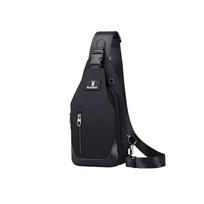PLAYBOY Men's Chest Bag, Crossbody Bag, Outdoor Sport Bag, Business Casual Bag, Travel Bag, Black juoda
