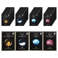 JM Solution Active Solution Golden Caviar 10p + Bird's Nest 10p + Pink Snail 10p + Jellyfish 10p, 40 sheets, 1 pcs black