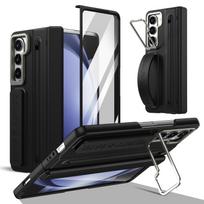 For Samsung Z Fold 4 5 6 7 Case PC Aluminum Alloy Lens Frame Bracket Silicone Strap Tempered Glass Screen Pen Slot with stylus PC&Case with stylus&Galaxy Z Fold7 juoda