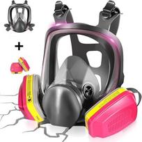 Full face respirator gas mask: 6800 reusable mask with filter 60923&2097 dust mask anti fog organic vapor smoke spray paint black