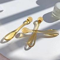 3PCS Eye Cream Applicator Spoon Roller Transparent Massage Stick Cosmetic Spatulas Wrinkle Facial Mask Skin Care Plastic Spoon beige