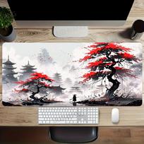 Japanese style Mouse Pad Large Computer Office Game Table Mats XXL Rubber Antislip Gaming Keyboard Mousepads Long Desk Pads 800x300x2mm gray
