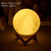 LED mėnulio lempos naktinis šviestuvas su stovu 8/12 cm stalo spausdinimo laikiklis baterija 3D šviesos šiltai balta daugiaspalvė ant namų lempų romantiška 8*8cm + plastic holder šilta balta spalva