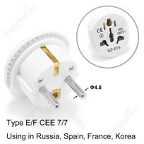 EU Plug Adapter AU UK US To EU Euro Plug Adapter Converter European Travel Adapter Australia USA CN to EU Electric Socket Outlet white white