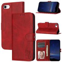 (Red) Wallet Case for iphone 16e Magnetic Closure Kickstand Card Holder Embossed All Round Protection