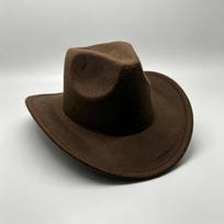 European Western Cowboy Wool Felt Hat - Unisex Roll-up Brim Jazz Hat for All Seasons. black