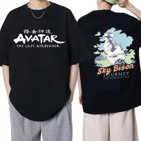 Vintage Washed Avatar The Last Airbender Appa Flying Bison Eastern Fantasy Animated Series Printed Cotton T-shirt Men Women Tee Summer Casual Fashion 4XL white