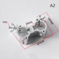 Aliuminio lydinio dvigubo žiedo sagtis Scenos apšvietimo spaustukas Laikiklis 18-21 mm 38-52 mm Apšvietimo spaustukai Greito atleidimo lempos pakabos kabliukai 24-26mm gray