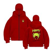 Blue Bear Zipper Hoodie Men's Creative Casual Hoodie Sports Cartoon Sweatshirt Pocket Full Match Men's Hoodie M brown
