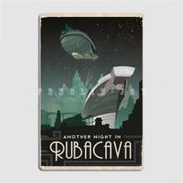 Grim Fandango Travel S Rubacava Metal Sign Wall Mural Pub Garage Funny Mural Painting Tin Sign Posters 20x30cm（7.8x11.8inch） gray