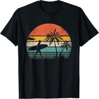 Vintage Surfing Retro Surf Style Palm Tree For Surfers T-Shirt S juoda