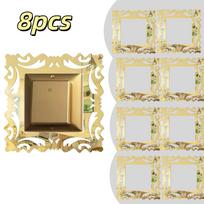 Self-Adhesive 3d Panels Wall Sticker Light Switch Cover Mirror Face Stickers on The Wall Home Room Decoration Photo Frame Shape 8pcs auksas