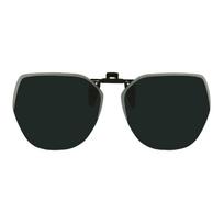 2026 New Polarized Clip-on Sunglasses Large Square Rimless Polygonal Lens Anti Glare Flip-up Sun Glasses Classic Driving Shades gray