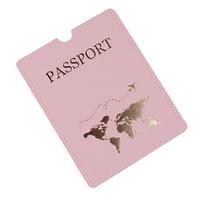 Durable PU Passport Cover Wedding Gift Credit Card Holder Gift for Traveler rožinė