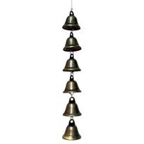 Vintažinis pakabinamas vėjo varpelis, atsparus oro sąlygoms metalinis vėjo varpelių rinkinys su grandinėle, retro lauko sodo terasos dekoracija, 6/9 varpeliai 6pcs black
