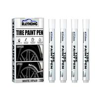 4 Tire Paint Marker Waterproof White Marker Paint Cleaner Tire Pen Decorative Graffiti Supplies Tire Car Letter Modificatio E5X3 black