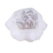 3D Flower Silicone Mold Easy Release DIY Handmade Chocolates Mousse Cake Pudding Candles gray