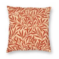 William Morris Willow Mandarin Orange Square Pillowcase Polyester Linen Velvet Printed Pillow Sofa Seater Cushion Cover x 45x45cm beige