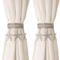 2Pcs Retro Vintage Curtain Tie Backs Creative Star Moon Curtain Buckle Comfortable Practical Curtain Holdbacks Window Decoration gray