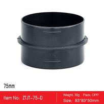 Webasto/Eberspacher dyzeliniam šildytuvui 75 mm į 75 mm ortakių jungtis, jungtis, vamzdis black
