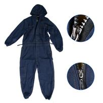 Denim Coverall Electric Welding Suit Labor Insurance Clothes Auto Repairman Workwear (170) black