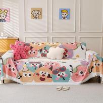 New Dopamine Cartoon Sofa Towel Cute Anti Slip Sofa Cover Blanket For Living Room All Inclusive Anti-Wear Home Decoration 180x130cm white