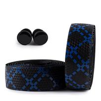 1 pora silikoninės dviračio vairo juostelės, vandeniui atspari, atspari dilimui juosta, plento dviratis Black+blue #1 black