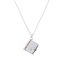 Knygos pakabuko vėrinys moterims megztinio grandinėlė atidaroma ir užsidaroma knyga kabančio tipo papuošalas aksesuaras pasimatymams kasdieniam dėvėjimui banketui sidabras