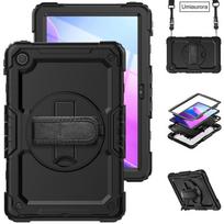 Skirta Lenovo Tab M10 Plus 10.6  TB128FU 3-os kartos 10.1 colio TB328FU X306F X606F Atsparus smūgiams tvirtas planšetinio kompiuterio dėklas su rankena ir stoveliu Funda M10 2nd (10.1 inch) juoda