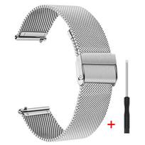 Stainless Steel Strap For Amazfit GTR 4 GTR 47mm 2e Metal Mesh Band For Amazfit GTS 4 mini/Bip 3 Pro/Stratos Wristband Bracelet For Amazfit GTR 4 sidabras