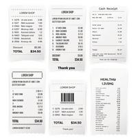 Receipt Printer, Mobile Wireless Thermal Printer, Compatible with Smartphone, Computer Systems for Restaurant Retail white