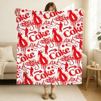 Fashion C-Coca-C-Cola-S Blanket Soft and Skin Friendly For Couch Bed Napping Bedspread All Seasons Comforter 75x90cm red