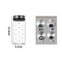High Borosilicate Glass Spice Shaker 200/300/500ml Seasoning Can with Rotary Lid Salt Sesame Condiment Seal Bottle for Kitchen gray