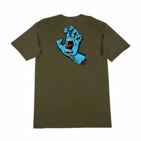Santa Cruz SCREAMING HAND Skateboard T Shirt MILITARY GREEN L black