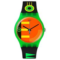 SWATCH Neono serijos Kvarcinis mechanizmas Atsparus vandeniui iki 30 metrų Unisex Šveicariškas laikrodis 41mm Oranžinis ciferblatas Korpusas iš biogamybos medžiagos Silikoninis dirželis SO29G106 oranžinė