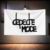 Roko Muzikos Vėliava 3x5ft Depeche Mode Gerbėjams Reklama HD Spaudinys Žalvariniai Žiedeliai Garažo Miegamojo Svetainės Bendrabučio Sienų Dekoras Gobelenas 74x94cm(29x37in) black