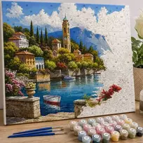 Paveikslas tapybai pagal numerius „Miestelis“ su rėmu 40 × 50 cm