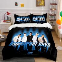 Backstreet Boys Grupės Spaudinio Lovos Patalynės Antklodės Užvalkalų Rinkinys Antklodės Užvalkalas Pagalvių Užvalkalai  (1*Antklodės užvalkalas, 2*Pagalvių užvalkalai, be antklodės įdaro) 135x200cm black