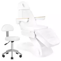 Elektrinė kosmetologinė kėdė lux 273b + meistro kėdutė 304, balta