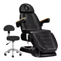 Profesionali kosmetologinė lova SILLON LUX 273B + meistro kėdutė 304, juodos spalvos