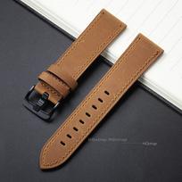 Leather Watch Strap 18mm 20mm 22mm 24mm Universal Cowhide Watch Belt Vintage Black Blue Brown Watchband Women Men Accessories 18mm šviesiai ruda spalva