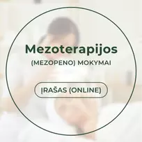 Mezoterapijos (mezopeno) galimybės atliekant veido bei kūno procedūras, mokymai kosmetologams (procedūros demonstracija su modeliu) ĮRAŠAS
