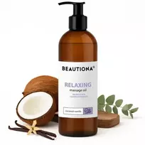Beautiona Relaxing, raminantis masažo aliejus su kokosu ir vanile, 500 ml